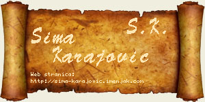 Sima Karajović vizit kartica